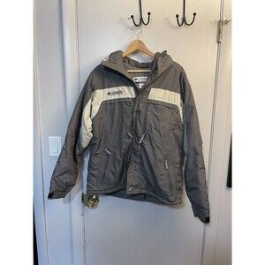 Vintage 90's Columbia Men’s Medium Hooded Jacket Fleece Lined Winter Parka Gray